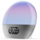 WiiM Wake Up Sunrise Light Alarm Clock with Music POLISHED SILVER