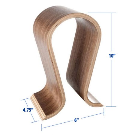 Description image for Asona Real Wood Veneer Headphone Stand WALNUT