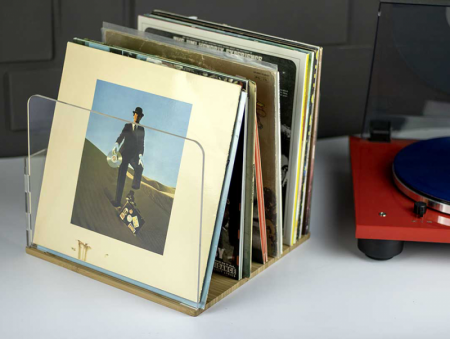 Description image for NorStone High Density Plexiglass Vinyl LP Vertical Organizer Rack BAMBOO