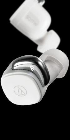 Description image for Audio-Technica ATH-SQ1TWWH True Wireless Earbuds WHITE