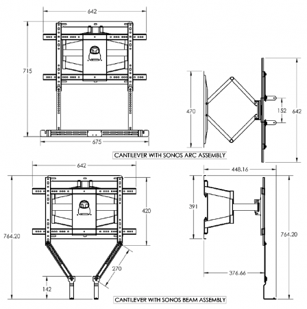 Description image for Flexson SAR-CM 32”-70” Cantilever Mount for Sonos Arc and Sonos Beam