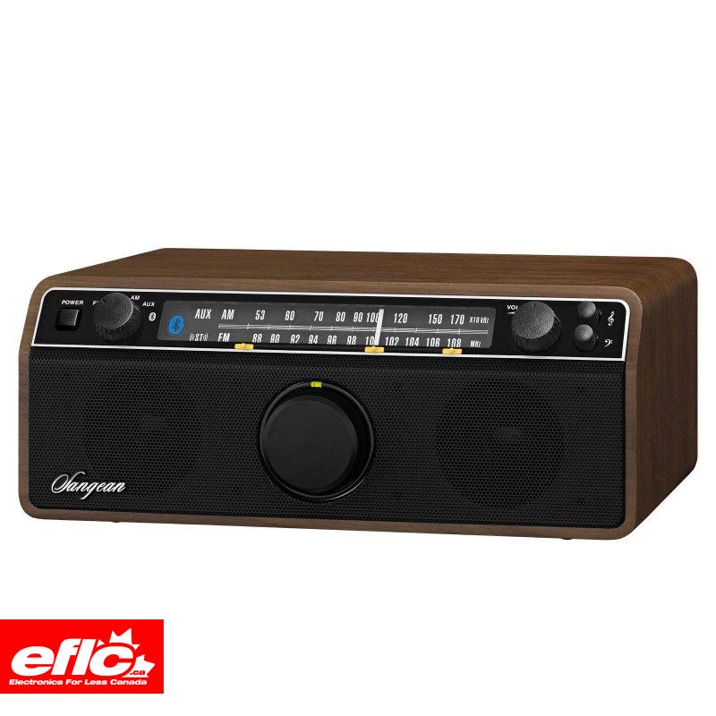 Sangean WR-12BT AM/FM/Bluetooth Analog Wooden Vintage Style Radio